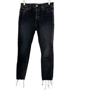 RE/DONE • Originals High Rise Ankle Crop in Faded Black